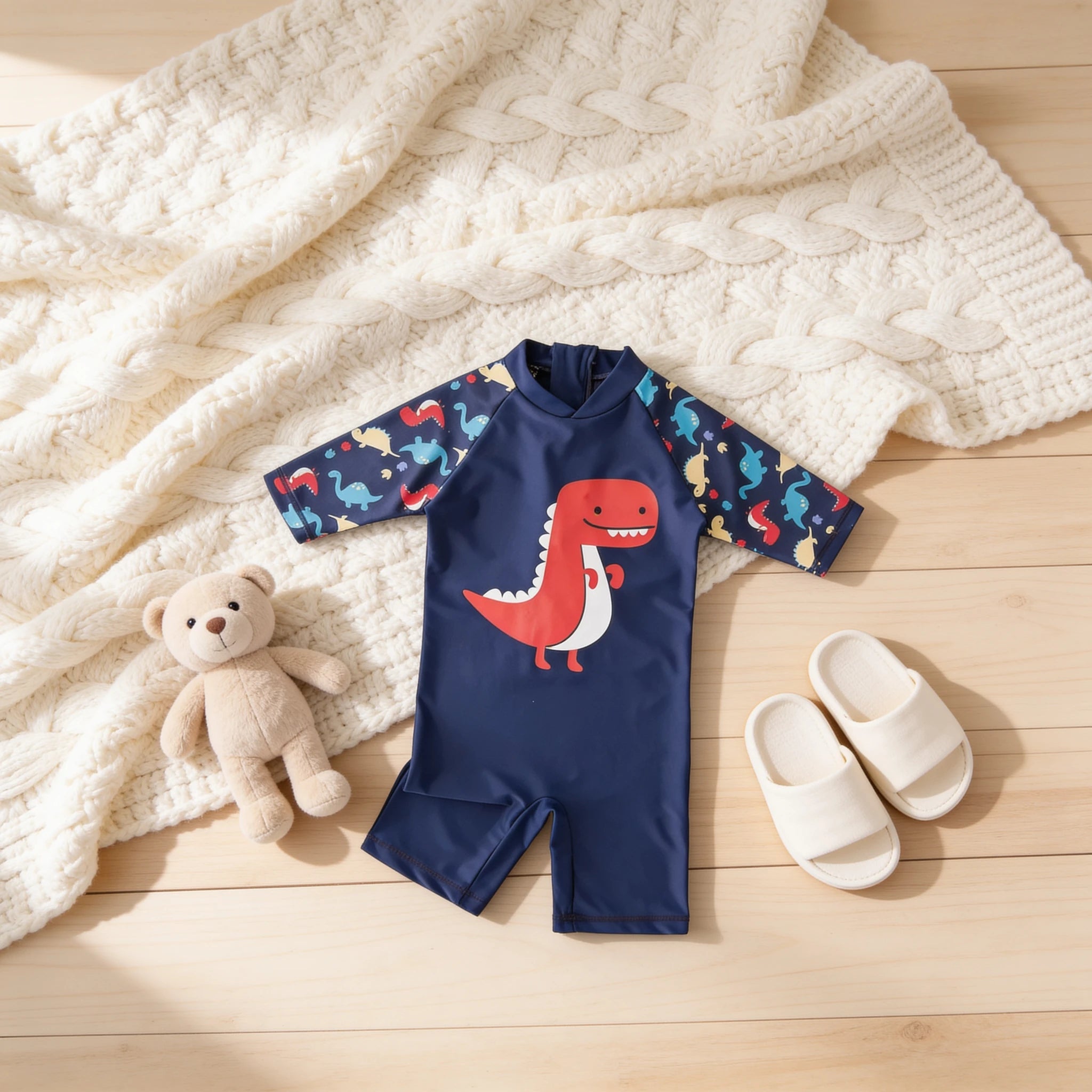 Combinaison Bebe Nageur Dinosaure - Dinosaure Rouge - Cocon