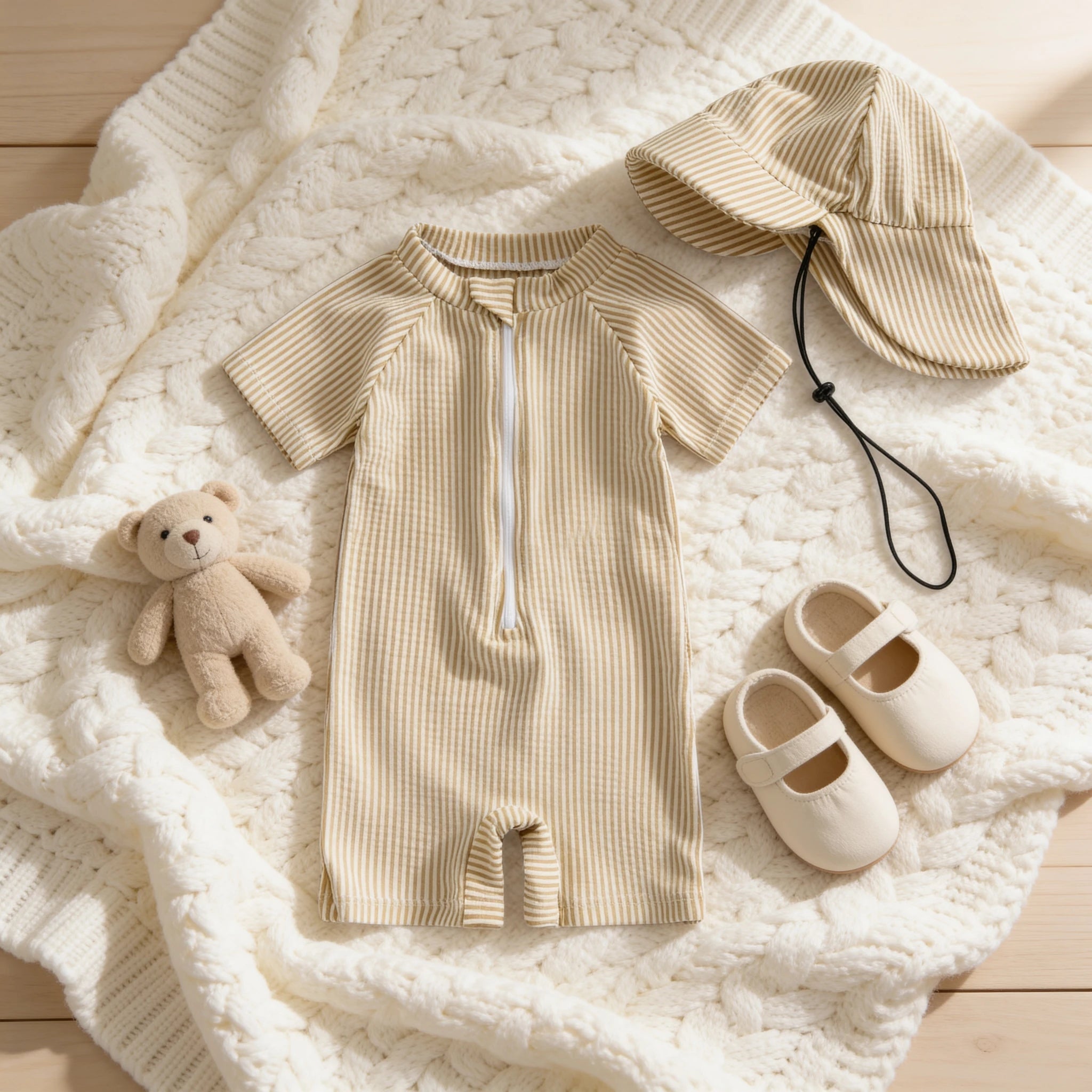 Combinaison Anti UV Bébé Garçon - Beige - Cocon