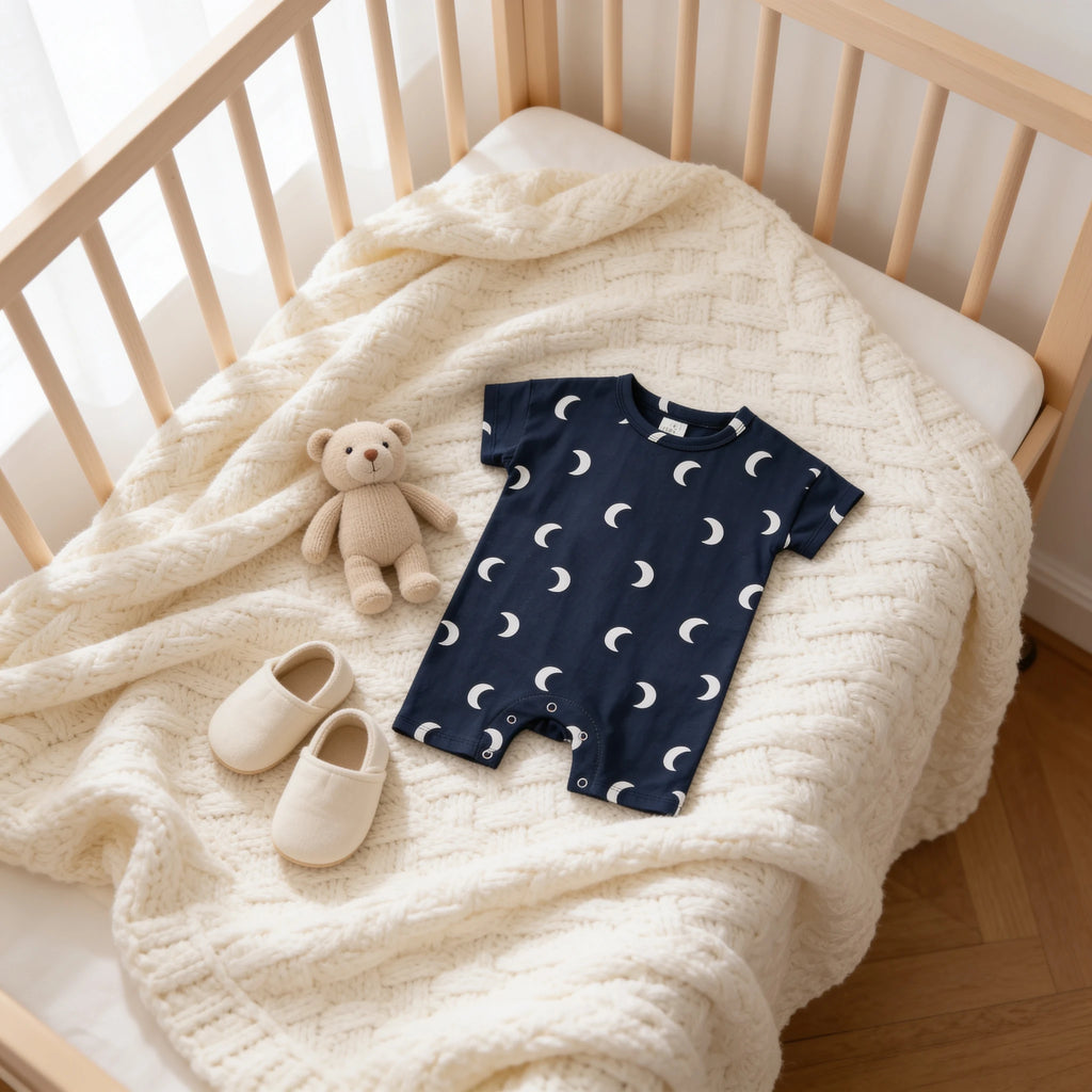 Combinaison Mariniere Bebe à Motif - Lune Noir - Cocon