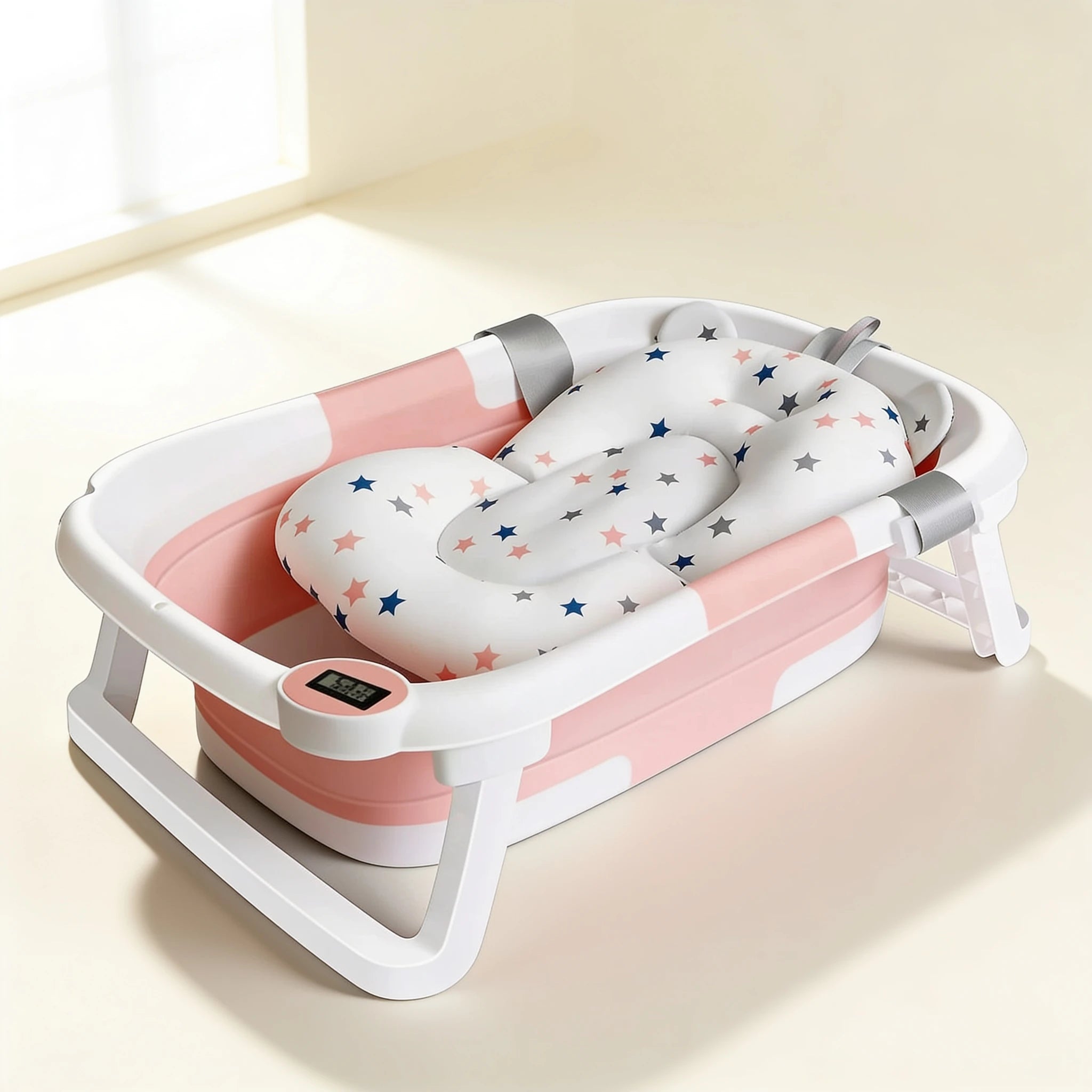 Baignoire bébé pliable avec siège intégré Nuage – coloris Simple Rose