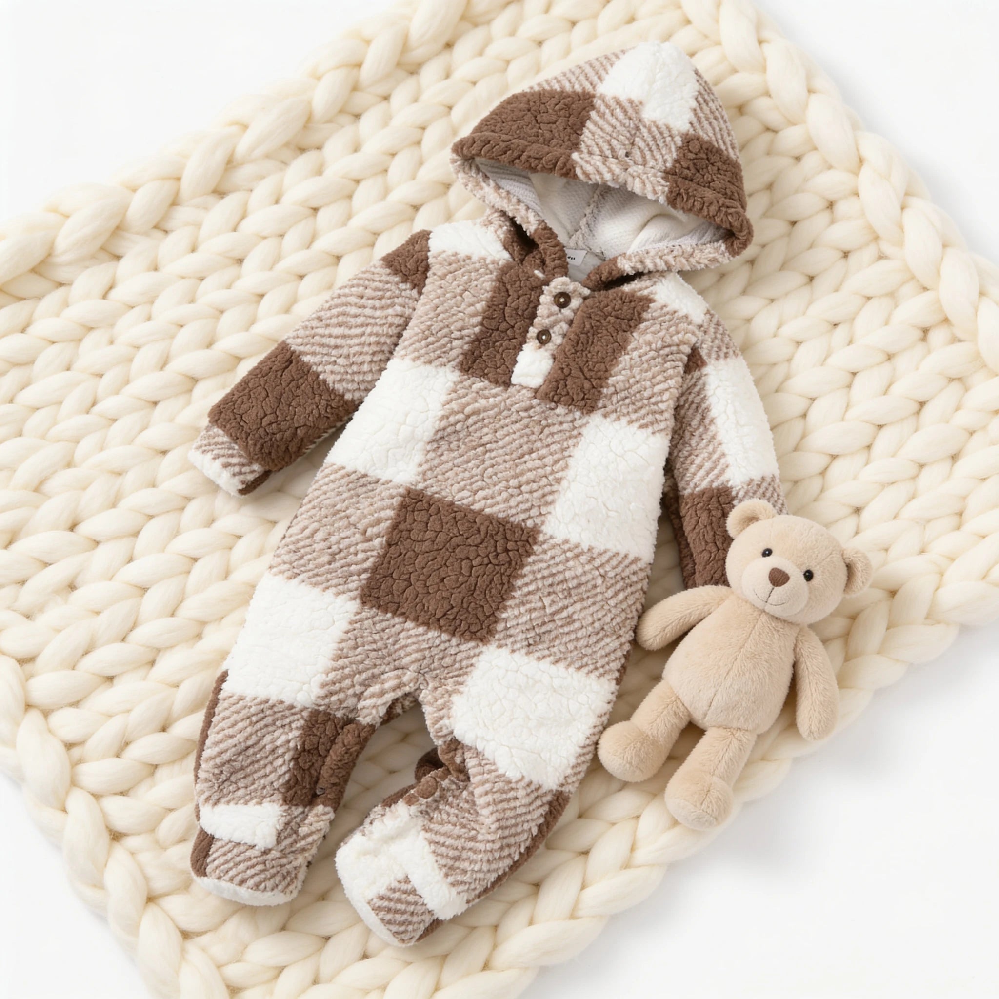 Combinaison Bebe Capuche Fourrure - Marron - Cocon