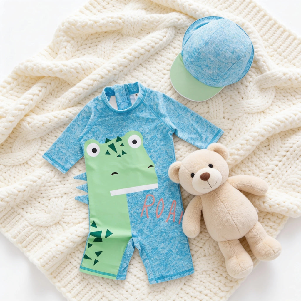Combinaison Bebe Nageur Dinosaure - Dinosaure Vert - Cocon