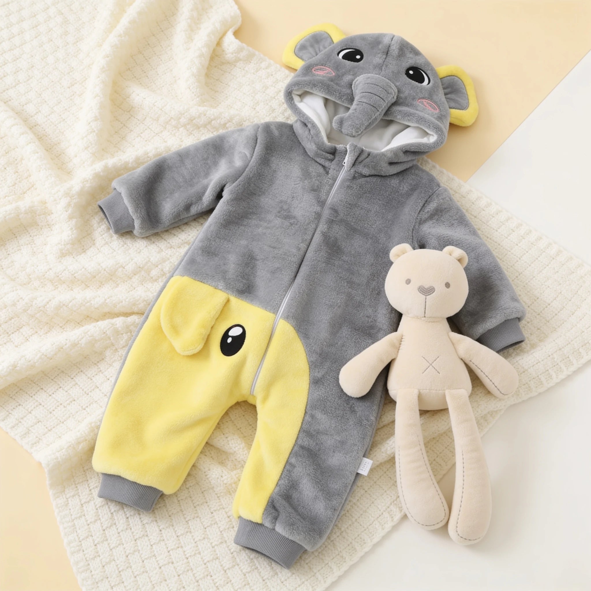 Combinaison Deguisement Bebe Herbivores - Éléphant - Cocon
