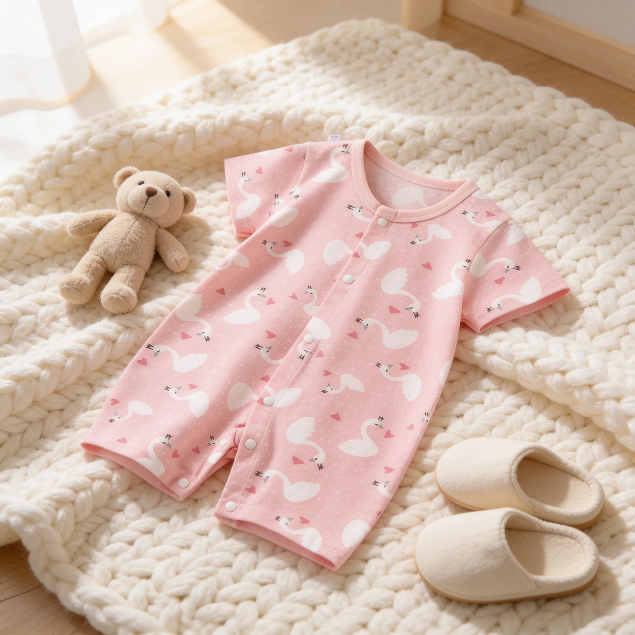 Combinaison Pyjama Bebe Oiseaux - Cygnes - Cocon