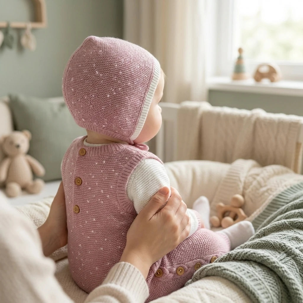 Combinaison Tricot Bébé Fille - produit - Porté