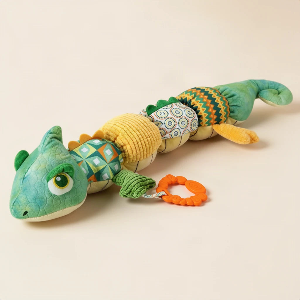 Animal Musical Montessori : modèle caméléon vert sur fond clair