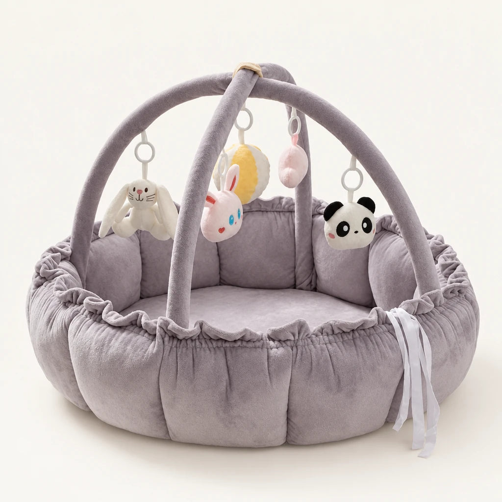Arche d'éveil avec tapis 2 en 1, coloris gris foncé, sur fond clair