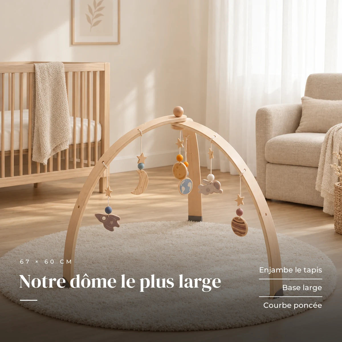 Arche d'Éveil en Dôme - Espace dans une chambre de bébé claire