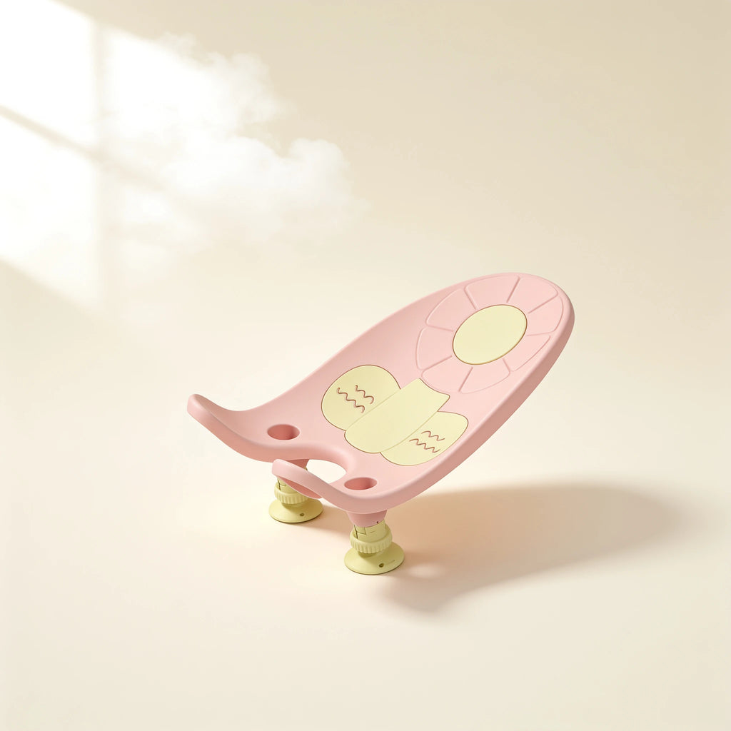 Transat de bain bébé ergonomique pour lavabo – coloris Rose