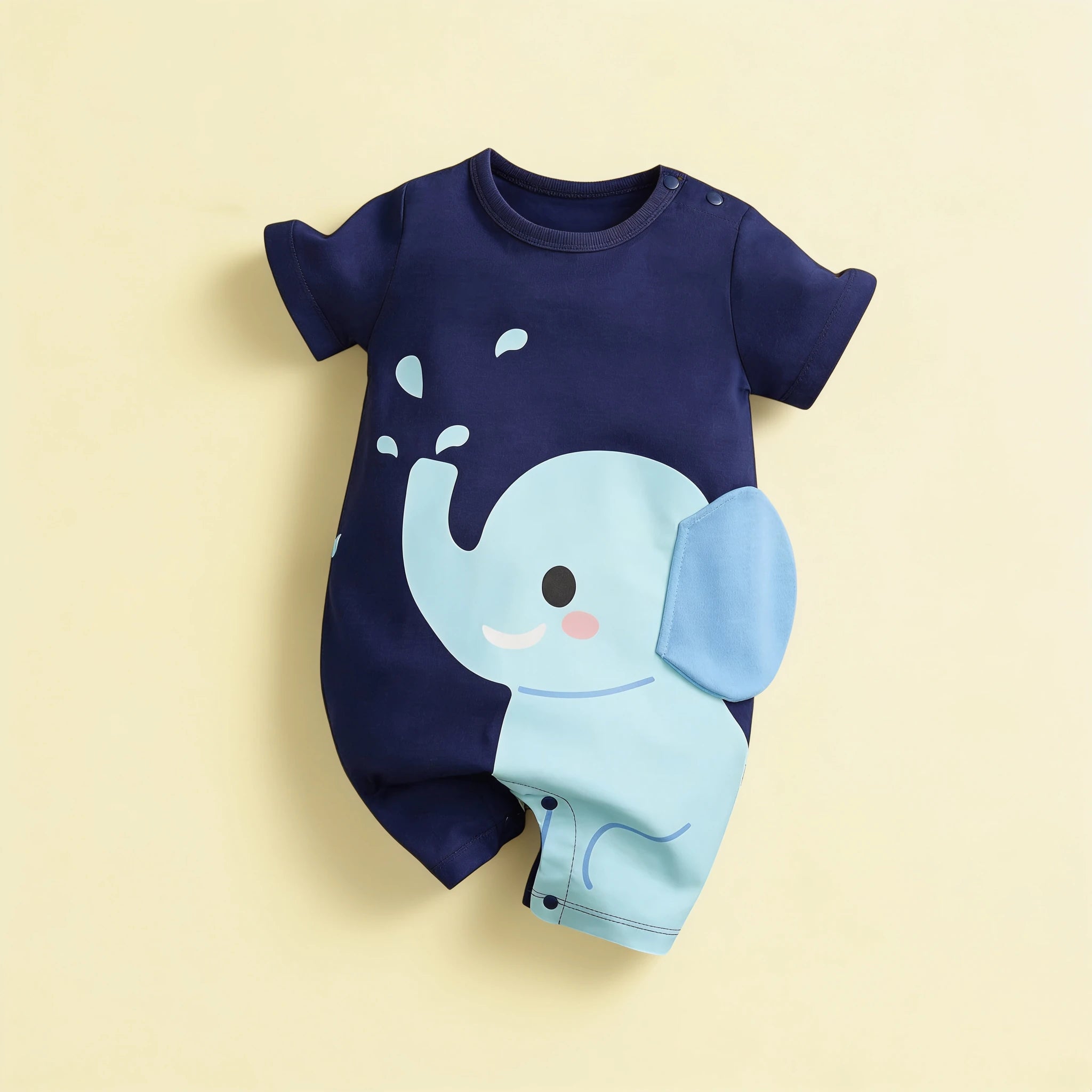 Combinaison Manche Courte Bebe Éléphant - Éléphant - Flat