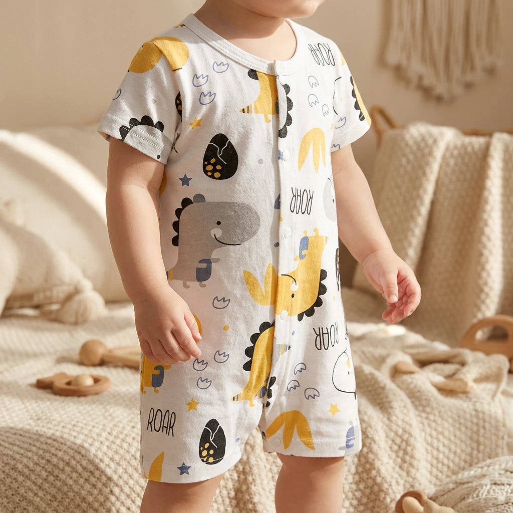 Combinaison Pyjama Bebe Préhistoire - T-Rex - Porté