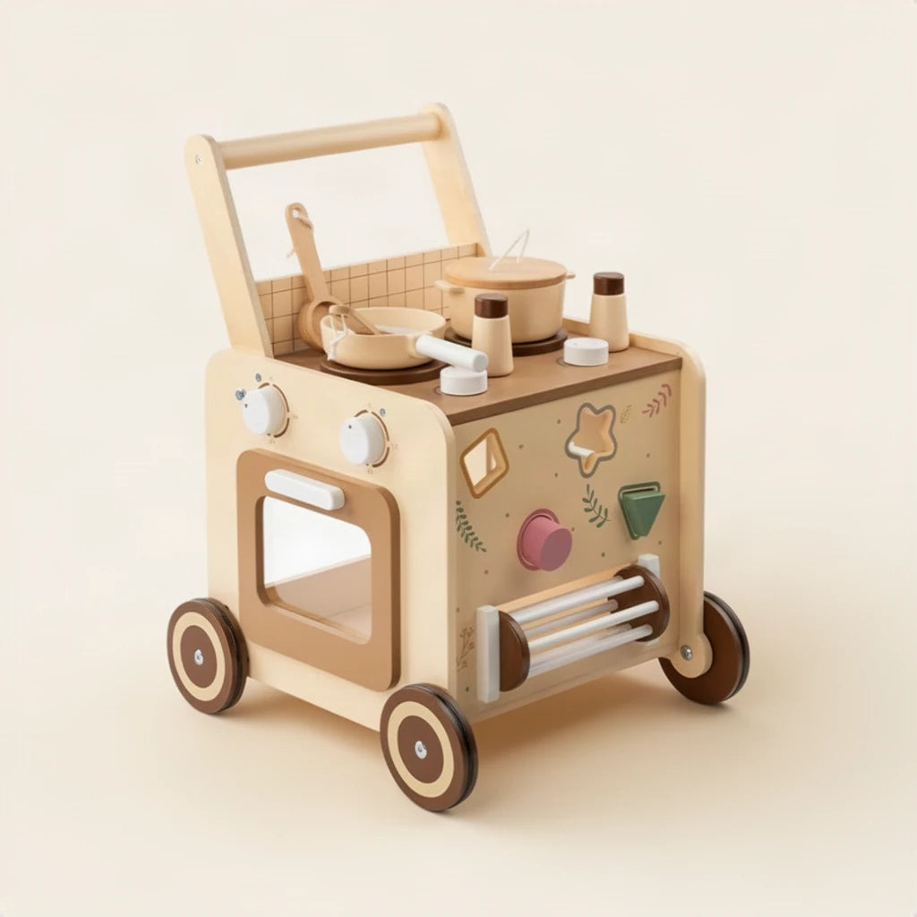 Chariot de Cuisine Montessori sur fond clair