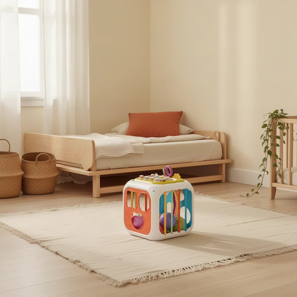 Cube Évolutif Montessori dans une chambre Montessori, vue d’ensemble