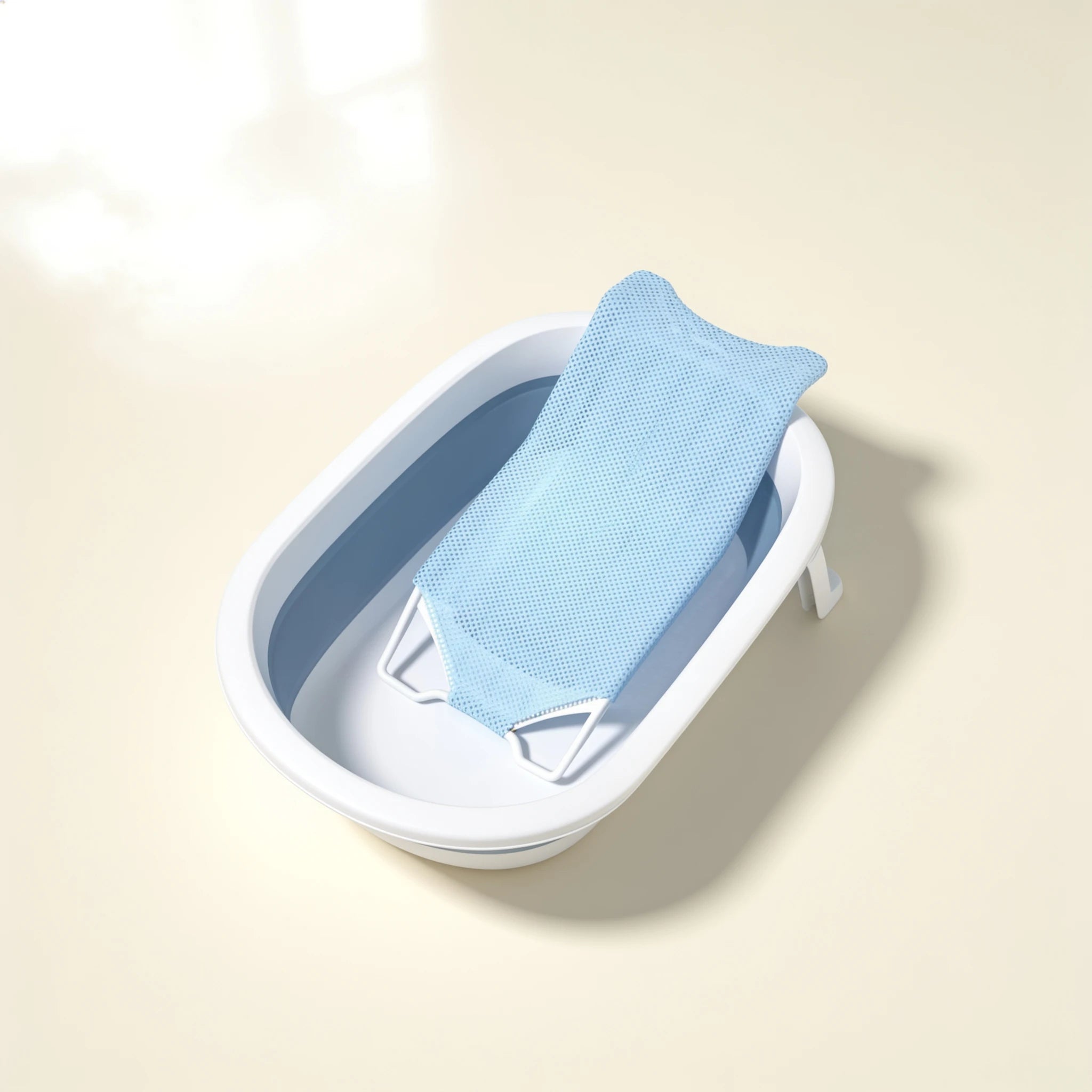 Support de bain bébé filet Galet – coloris Bleu