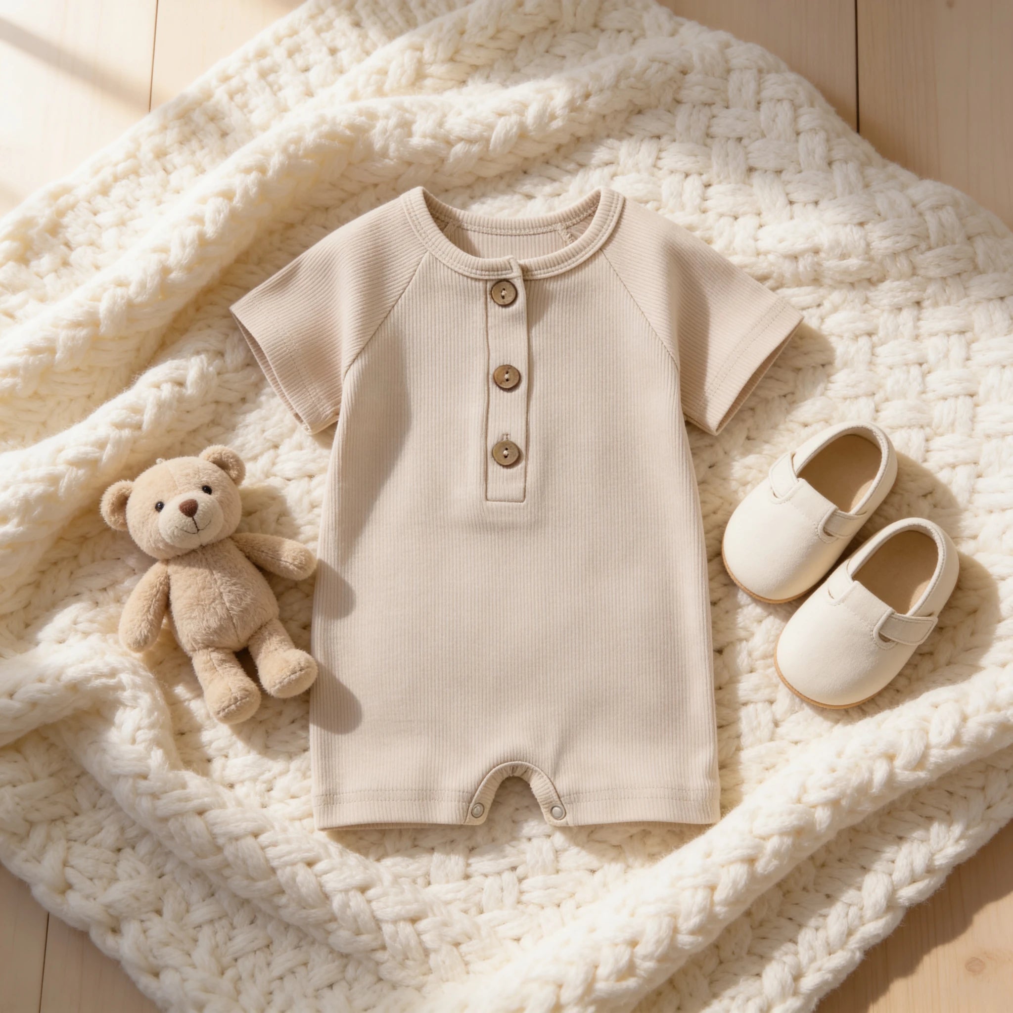 Combinaison Courte Bebe - Beige - Cocon