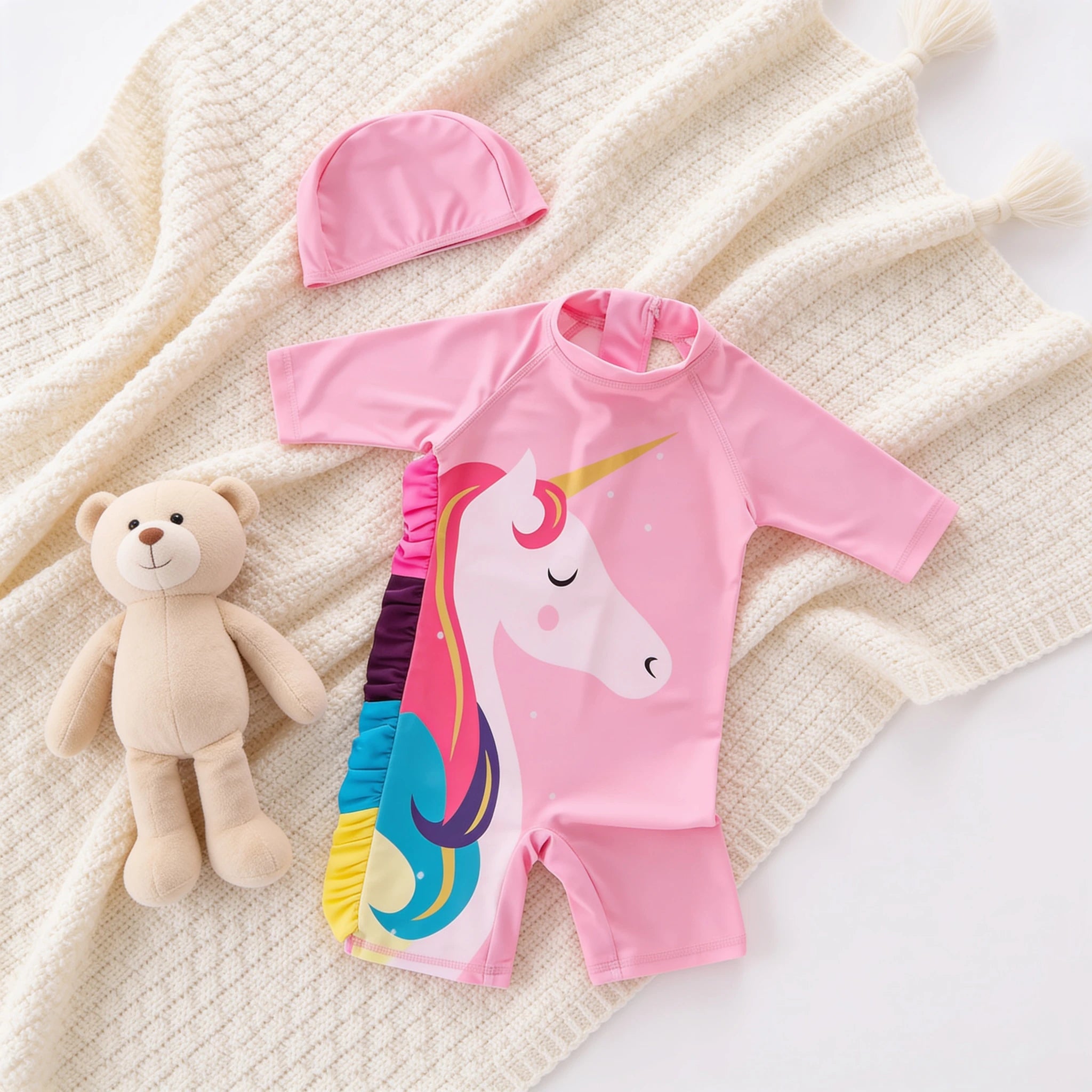 Combinaison Bebe Nageur Licorne - Licorne Rose - Cocon