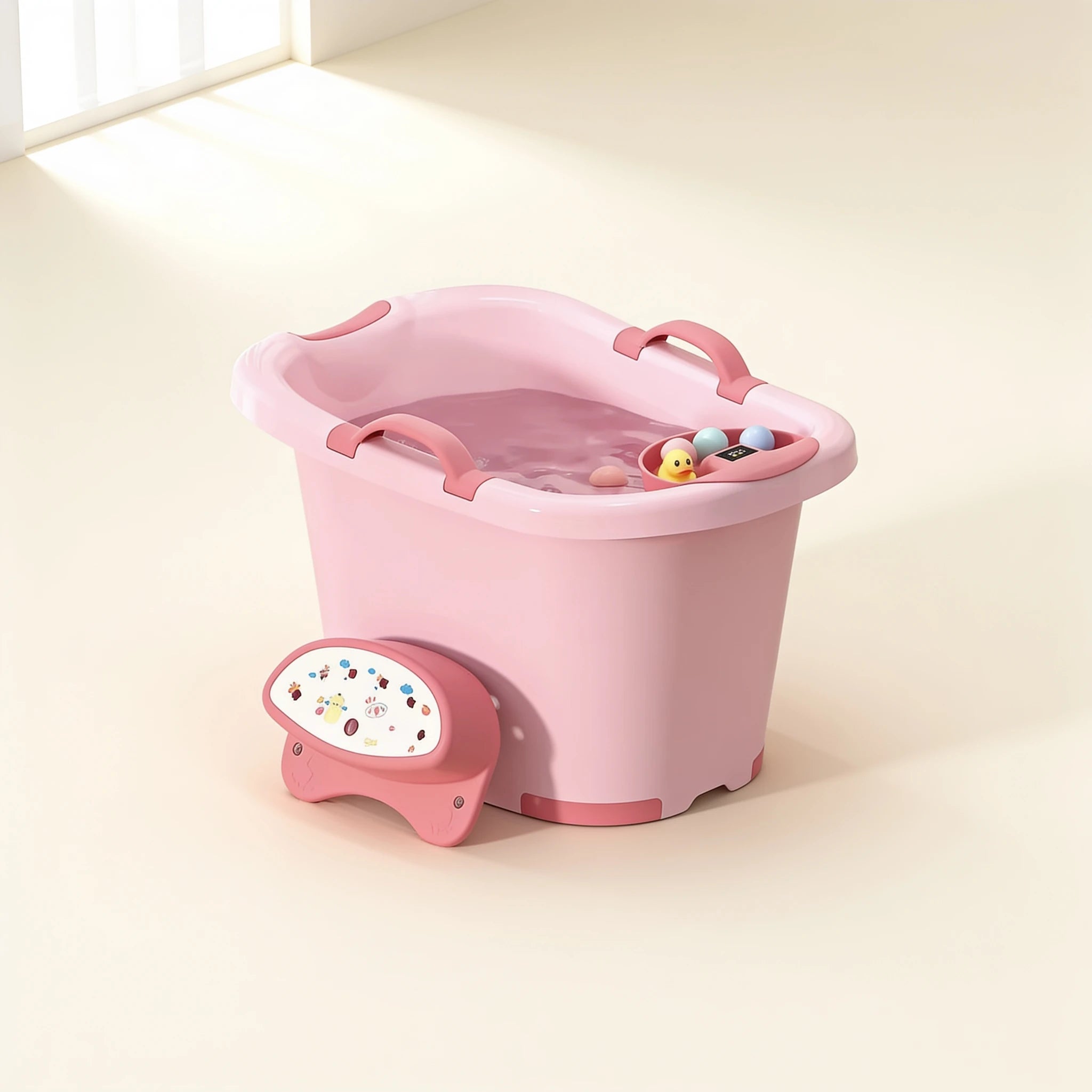 Baignoire bébé pliable luxe Petit Nid – coloris Rose
