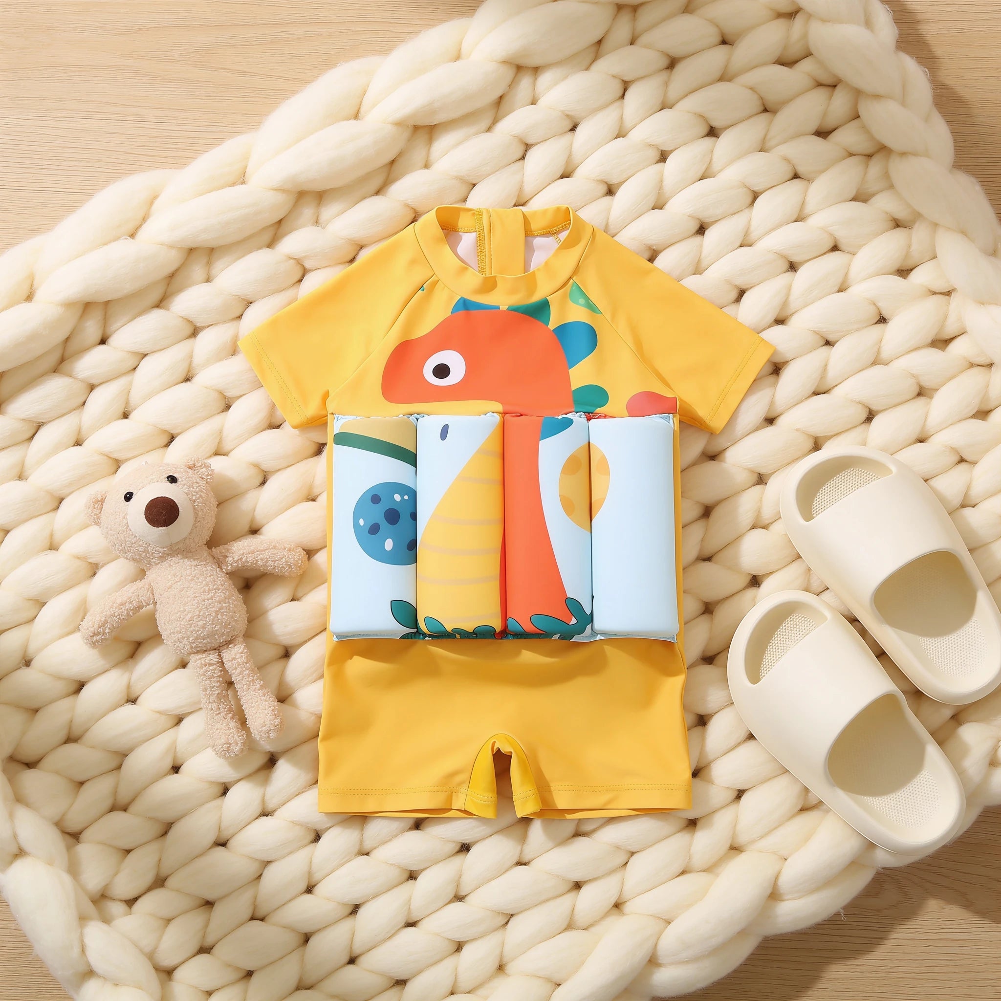 Combinaison Bebe Flottante Dinosaure - Dinosaure Jaune - Cocon