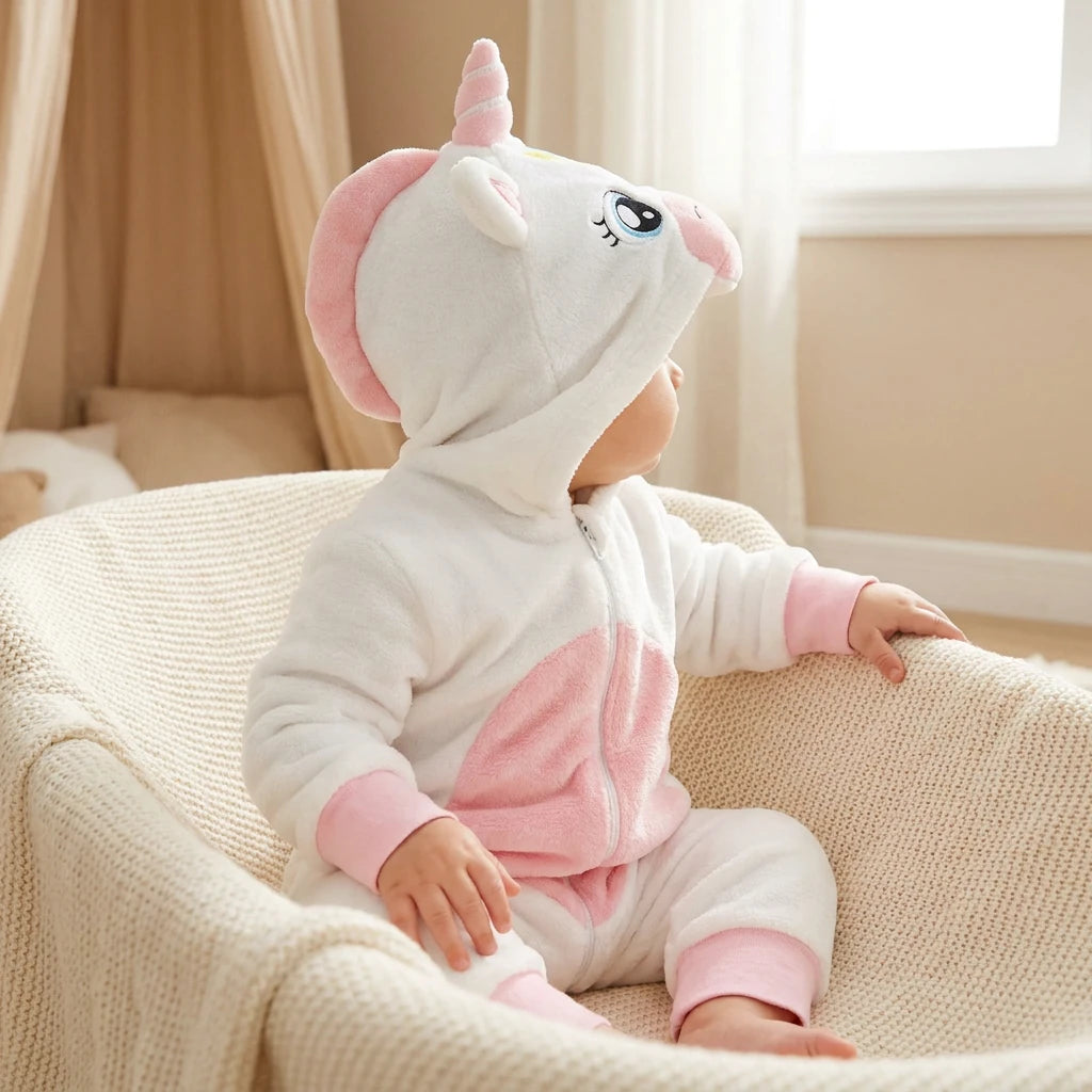 Combinaison Deguisement Bebe Licorne - Licorne Blanche - Porté