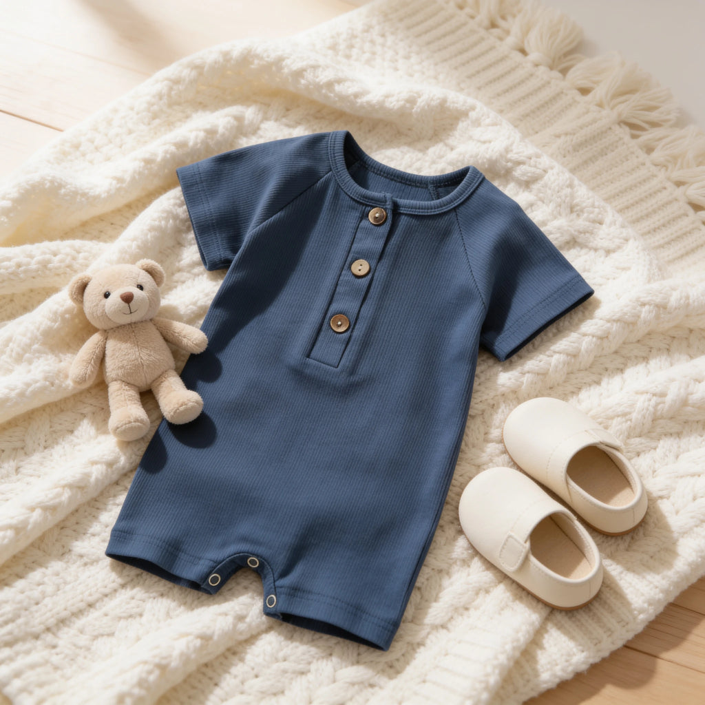 Combinaison Courte Bebe - Bleu - Cocon