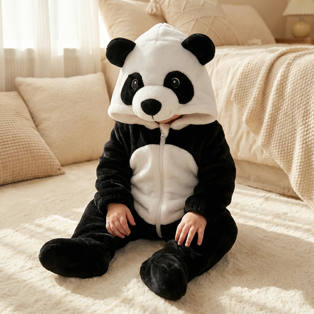 Combinaison Deguisement Bebe Carnivores - Panda - Porté