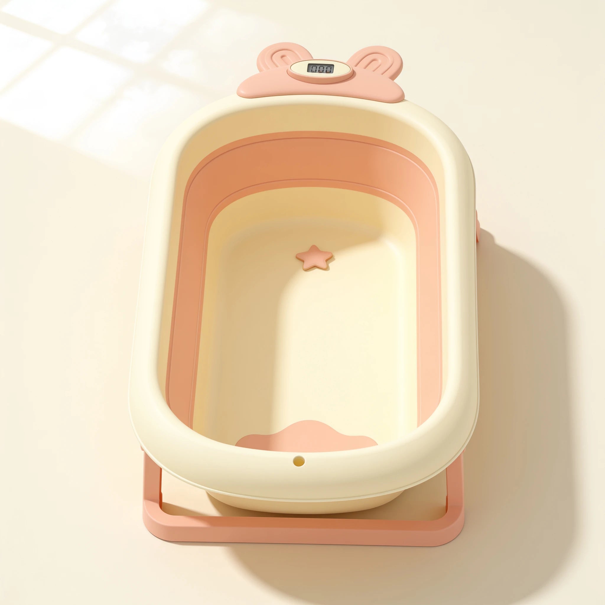 Baignoire bébé pliable avec thermomètre intégré Juste Tiède – coloris Rose