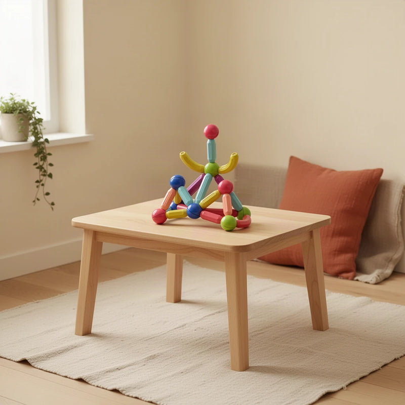 Jeu magnétique Montessori dès 3 ans dans une chambre d’enfant Montessori