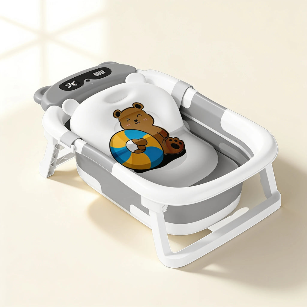 Baignoire bébé pliable avec siège intégré Nuage – coloris Gris Ours