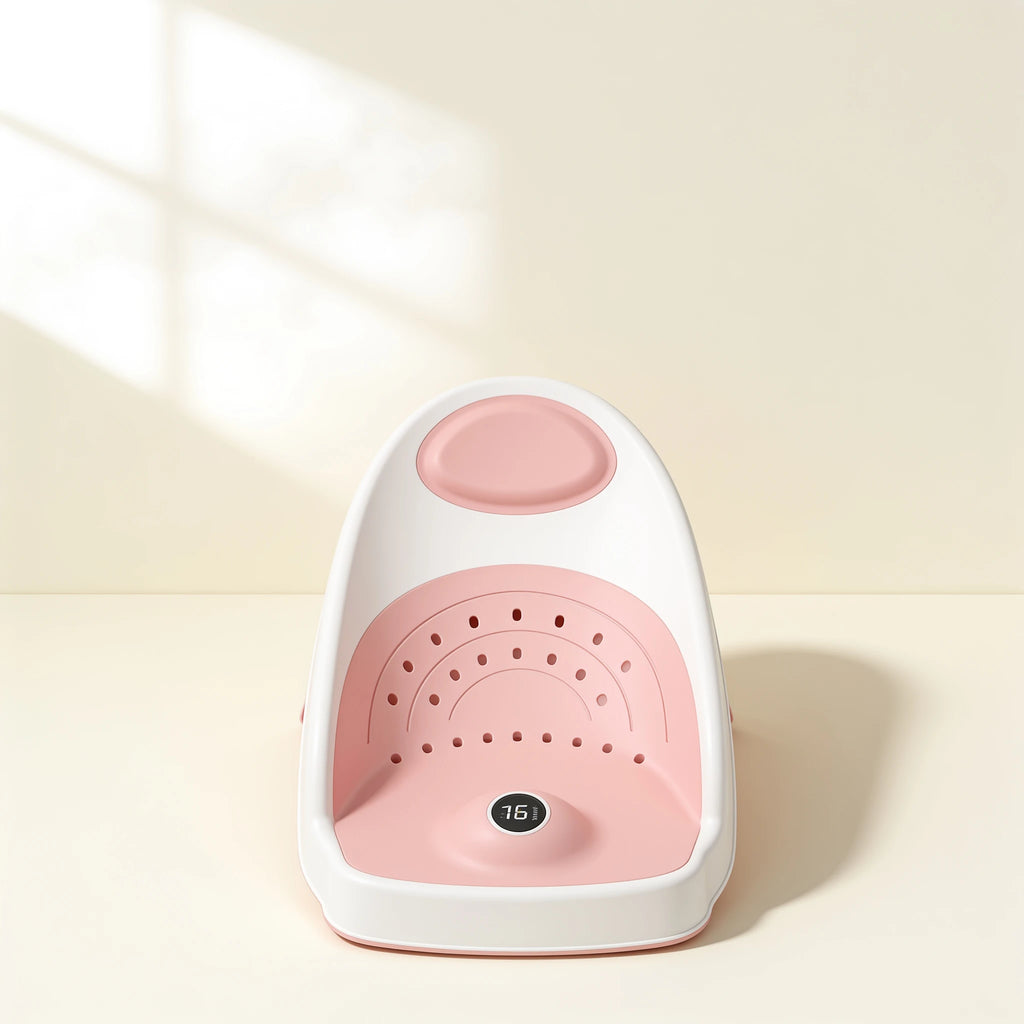 Transat de bain bébé avec thermomètre intégré – coloris Rose