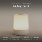 Veilleuse tactile LED rechargeable : LED, 3 intensités, chaude 3000K, naturelle 4000K, froide 6500K, tactile