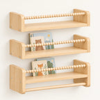 Lot de 3 bibliothèques enfant murales 60cm sur fond clair