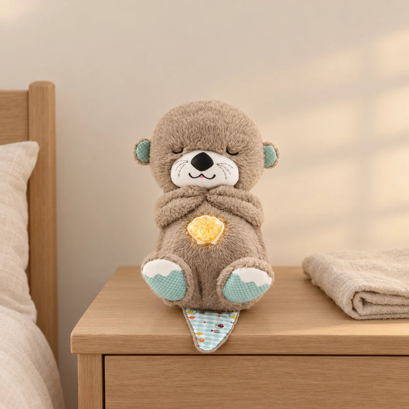 Peluche loutre qui respire, veilleuse et sons relaxants