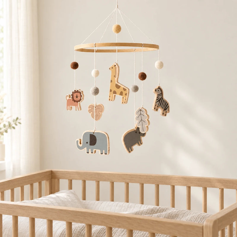 Mobile Bébé Animaux en Bois