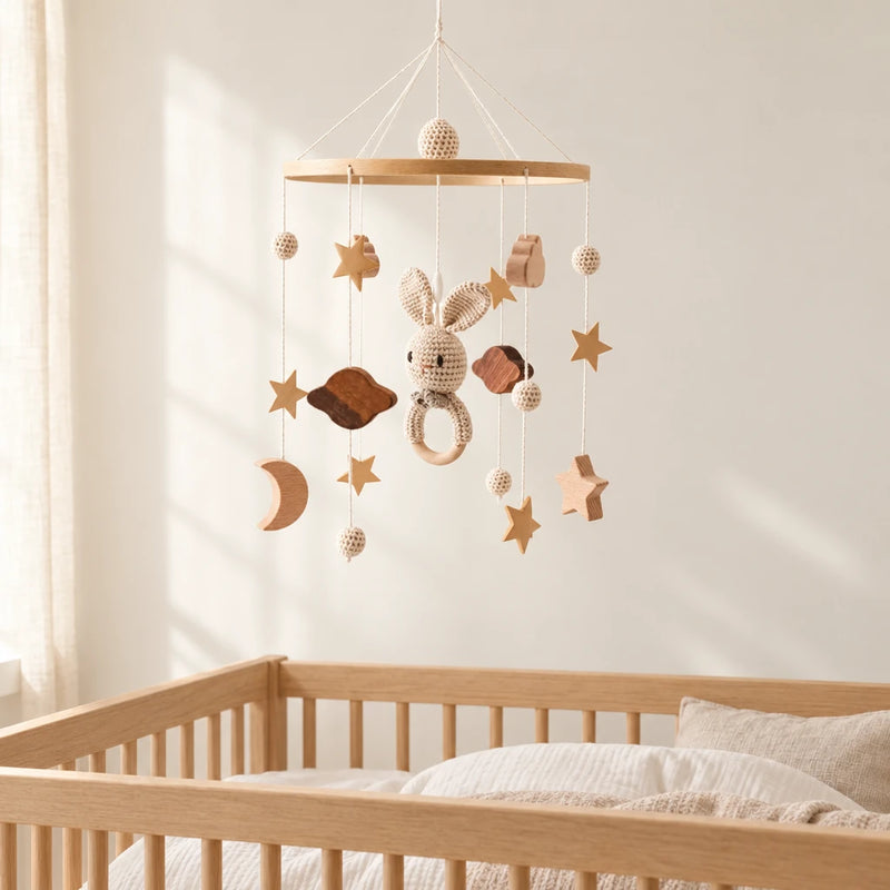 Mobile Bébé Mignon en bois