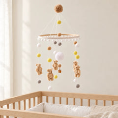 Mobile Bébé Ourson en bois