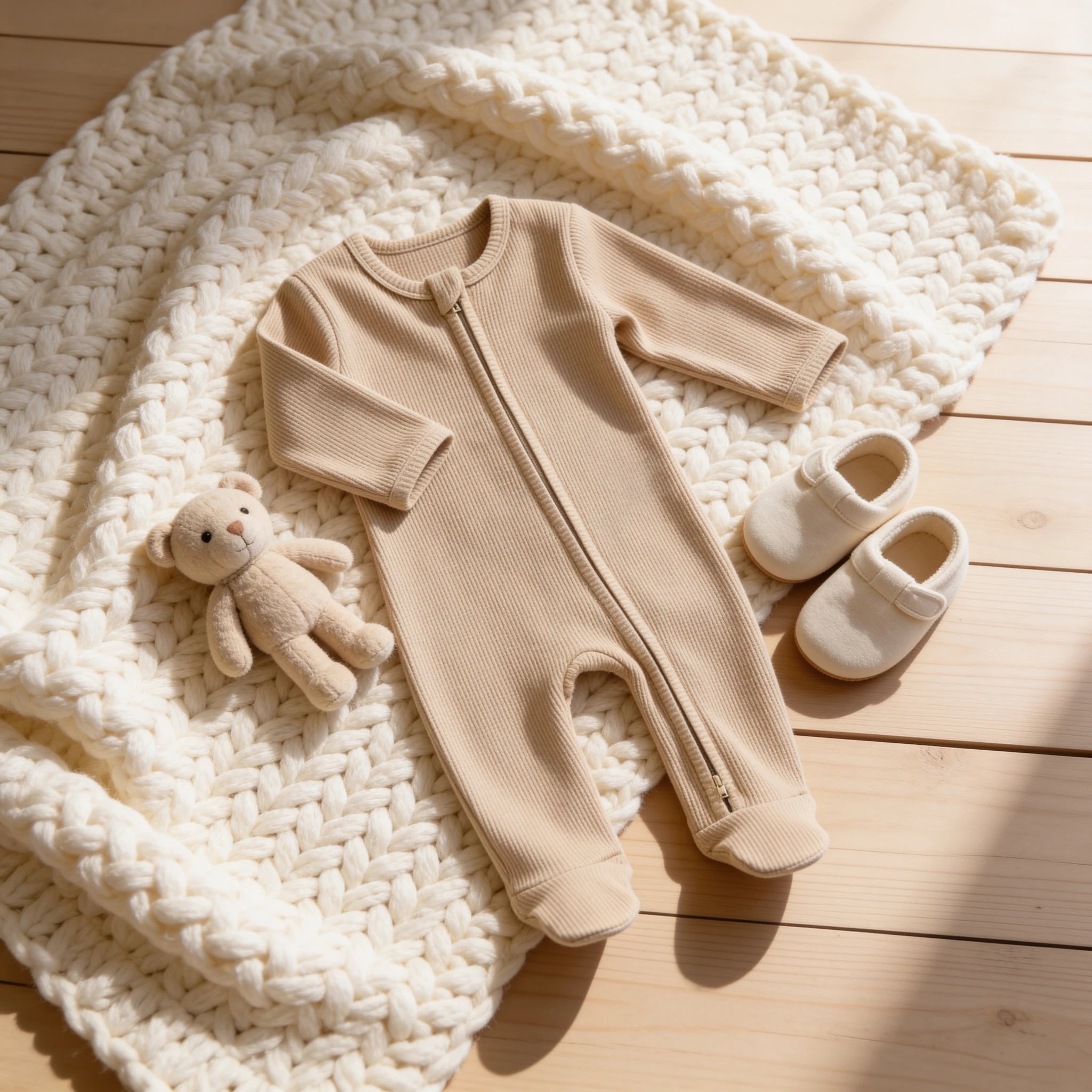 Combinaison Pur Coton Bébé - Beige - Cocon