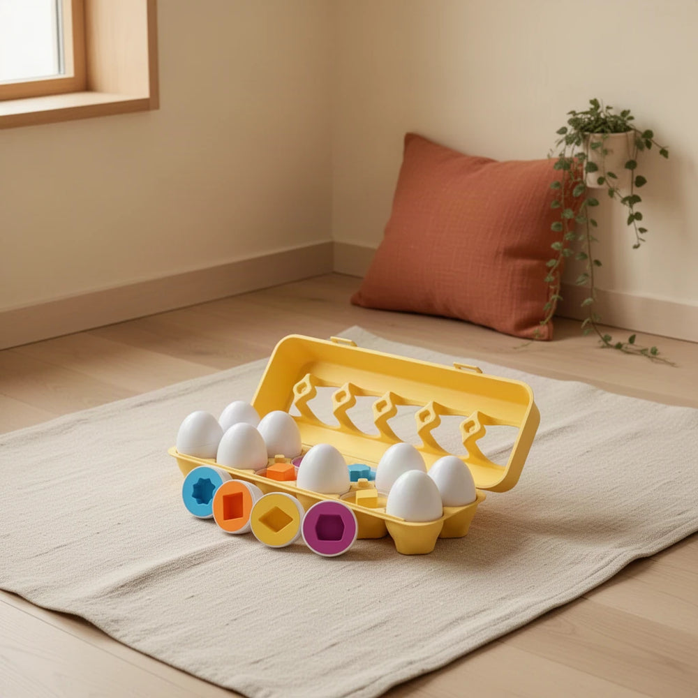 Œufs géométriques Montessori dans une chambre d’enfant Montessori