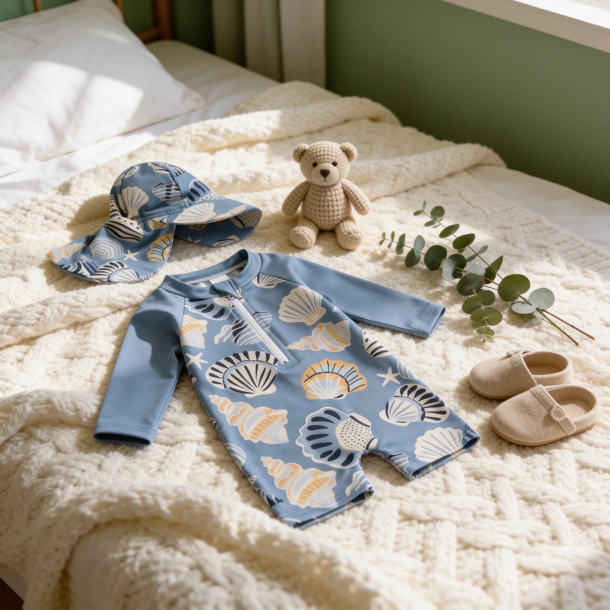 Combinaison Bebe Coquillage - Bleu - Cocon