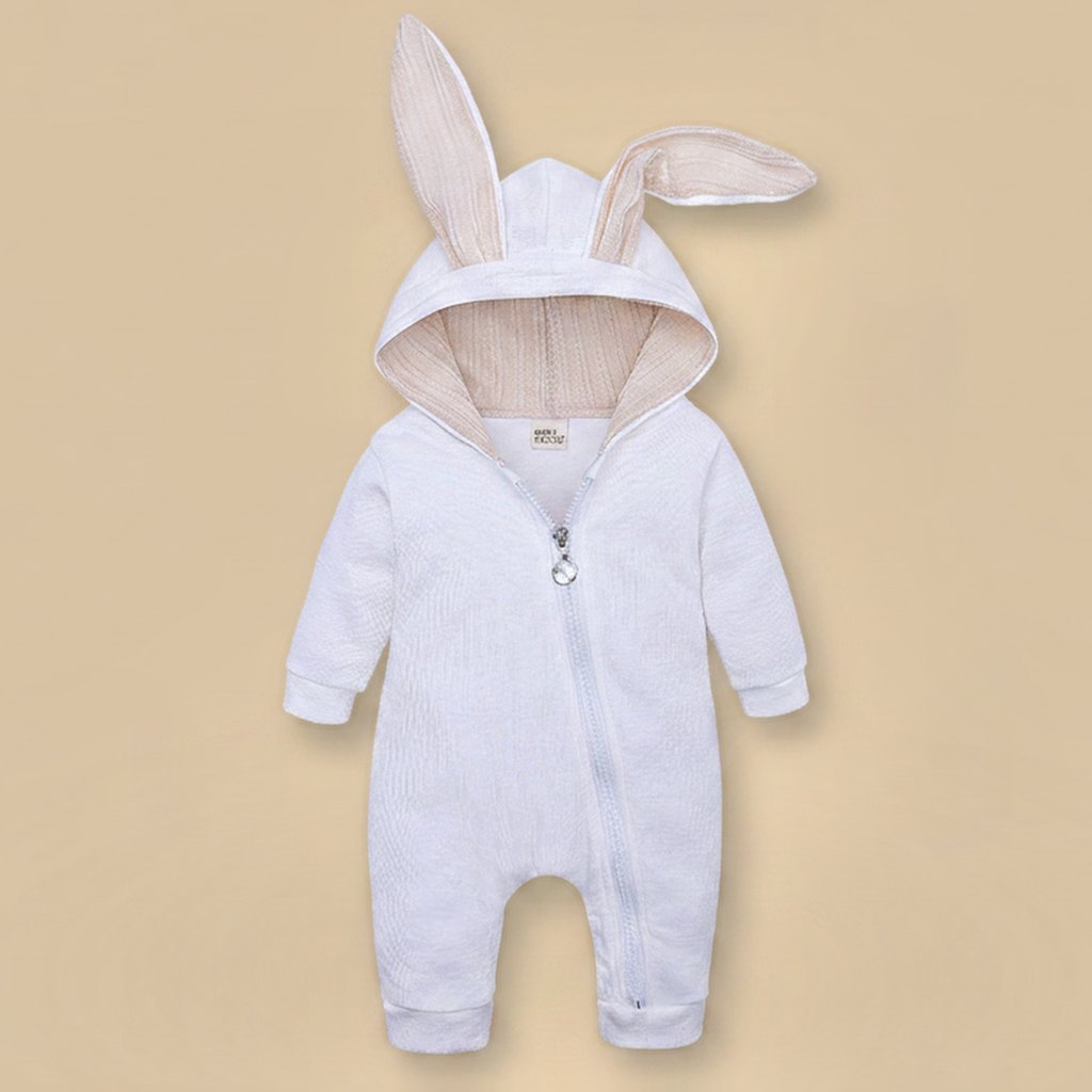 Combinaison Bébé Coton Lapin Manches Longues, modèle écrue, vue d'ensemble