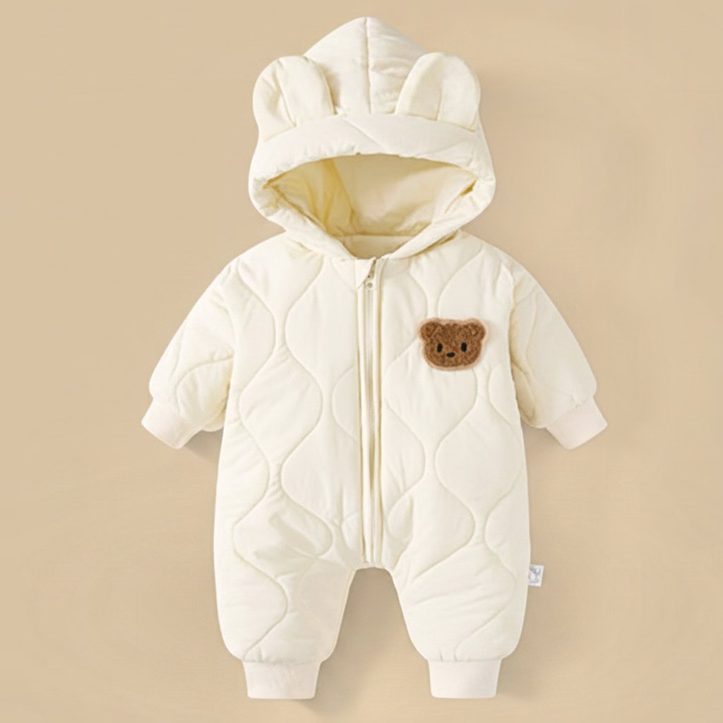 Combinaison Hiver Bébé Aubin, coloris beige, vue de face
