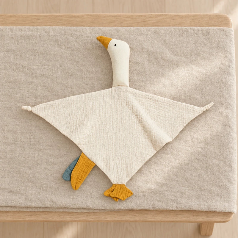 Peluche doudou oie pour bébé en coton