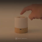 Veilleuse en bois en action : couleurs RGB et intensité au toucher