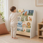 Vidéo de la bibliothèque enfant montessori blanc et bois