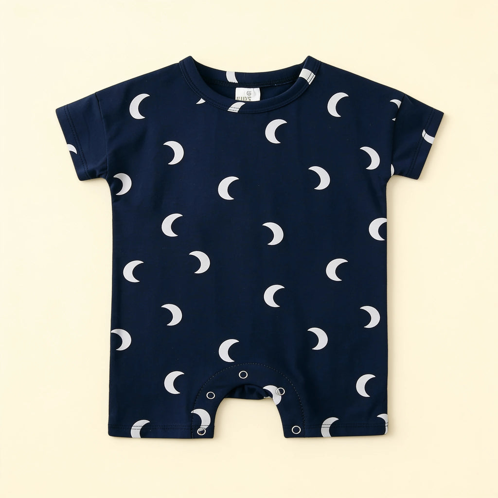 Combinaison Mariniere Bebe à Motif - Lune Noir - Flat