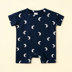 Combinaison Mariniere Bebe à Motif - Lune Noir - Flat