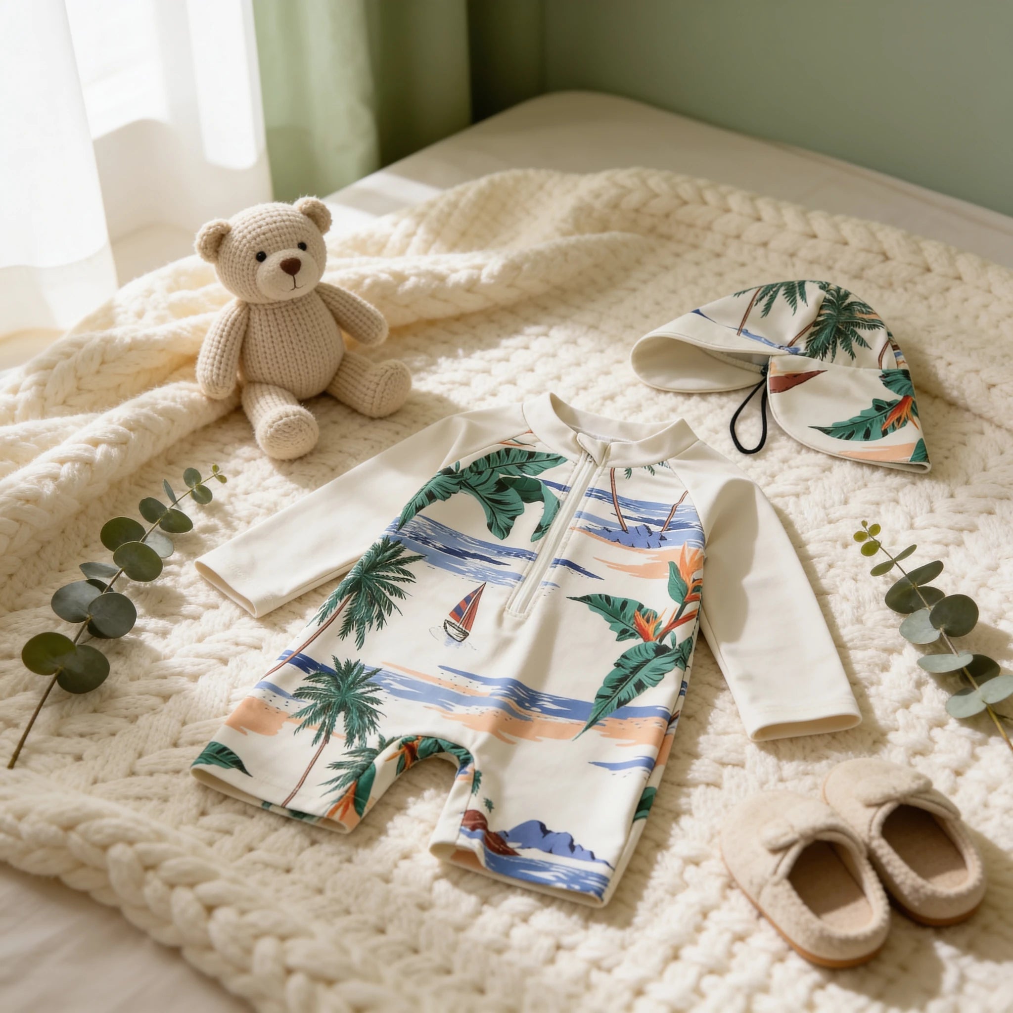 Combinaison De Plage Bebe Blanc - Blanc - Cocon