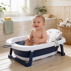 Baignoire bébé pliable tout confort Doudou en situation dans la salle de bain, ambiance cosy