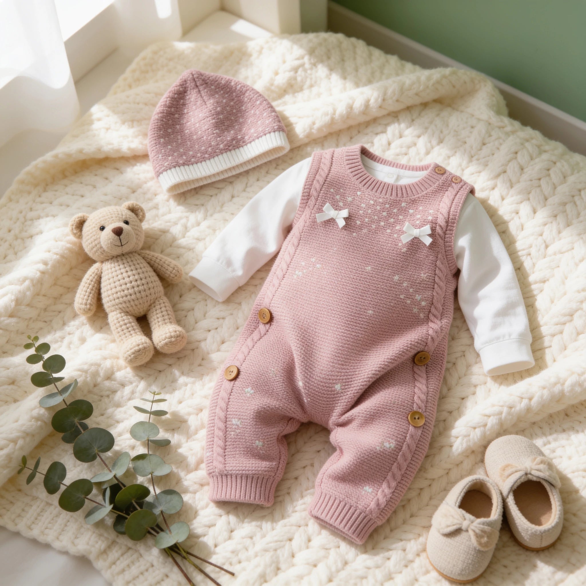 Combinaison Tricot Bébé Fille - produit - Cocon