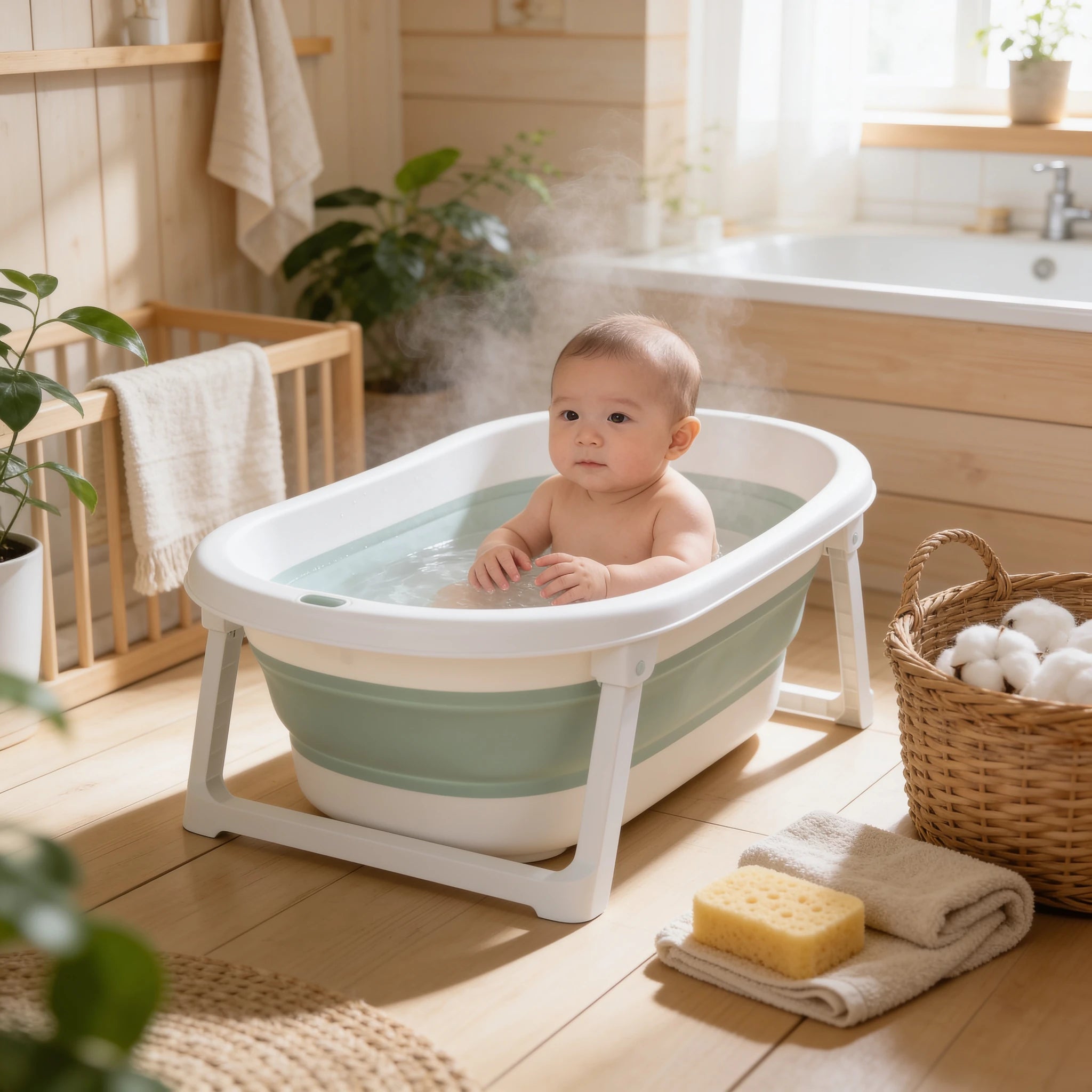 Baignoire bébé pliable compacte Petit Nid