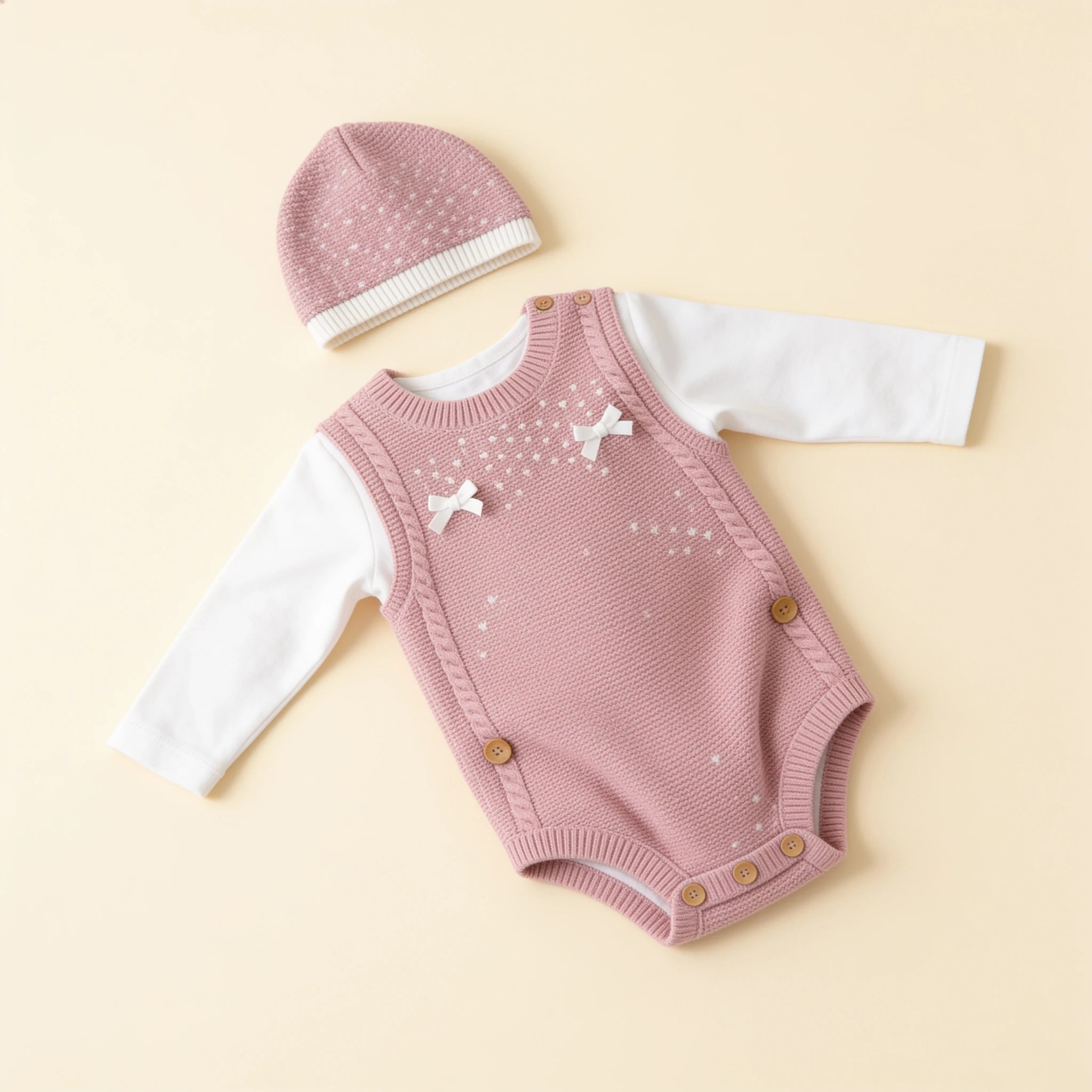Combinaison Tricot Bébé Fille - produit - Flat